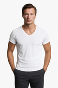 Albo Classic Linen V Neck T-Shirt – Cross & Crown