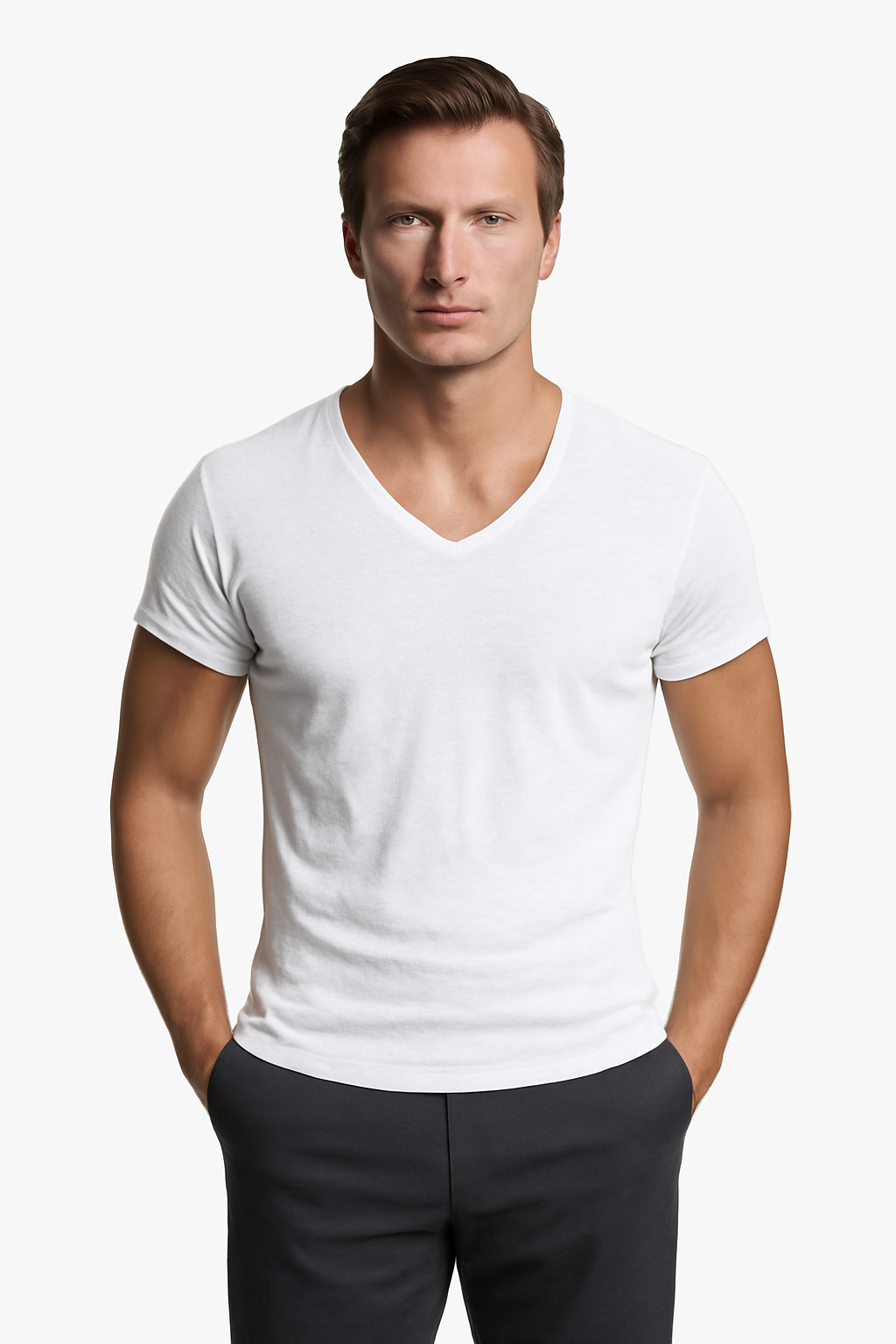 Albo Classic Linen V Neck T-Shirt – Cross & Crown