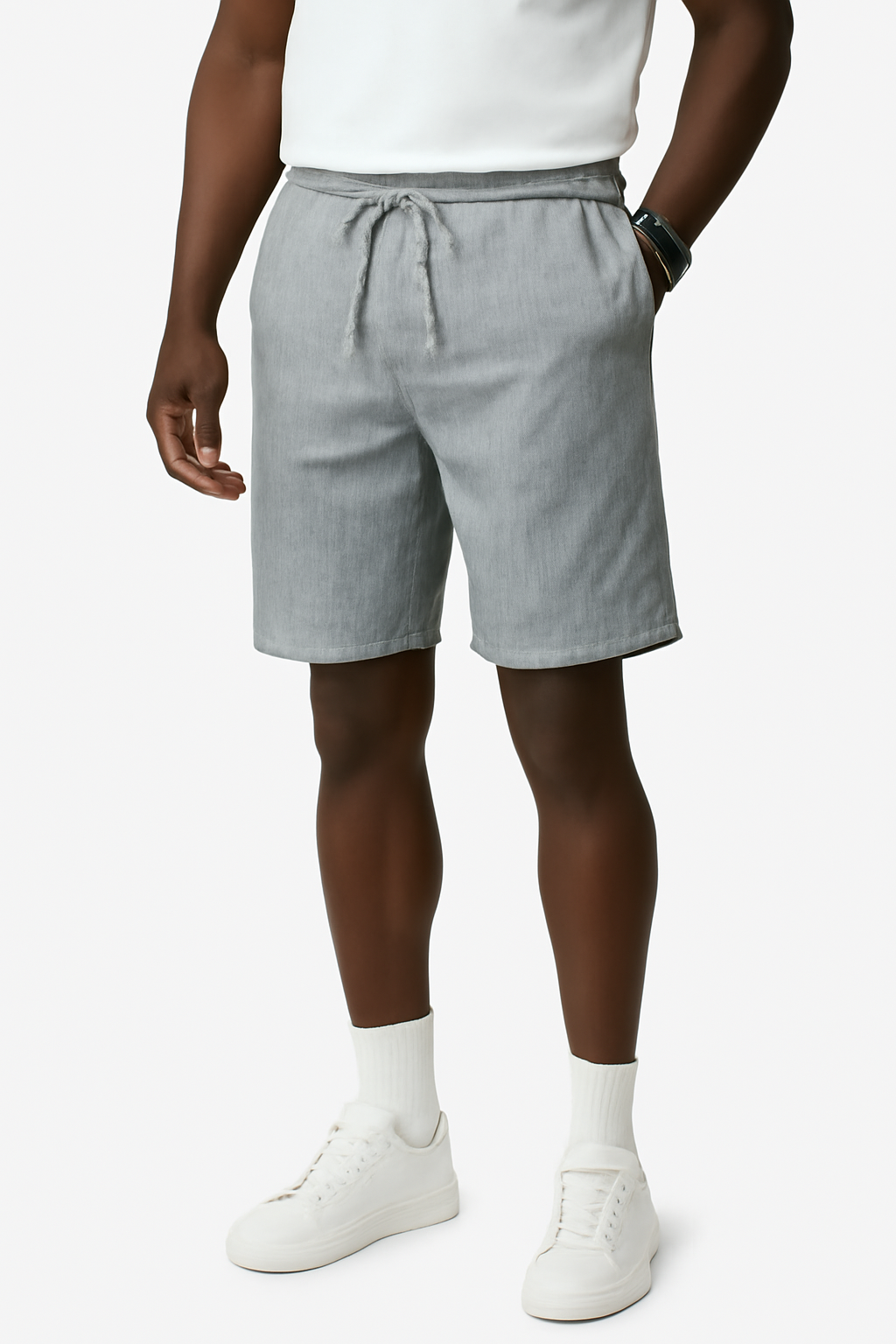 Gris Mariner Linen Shorts