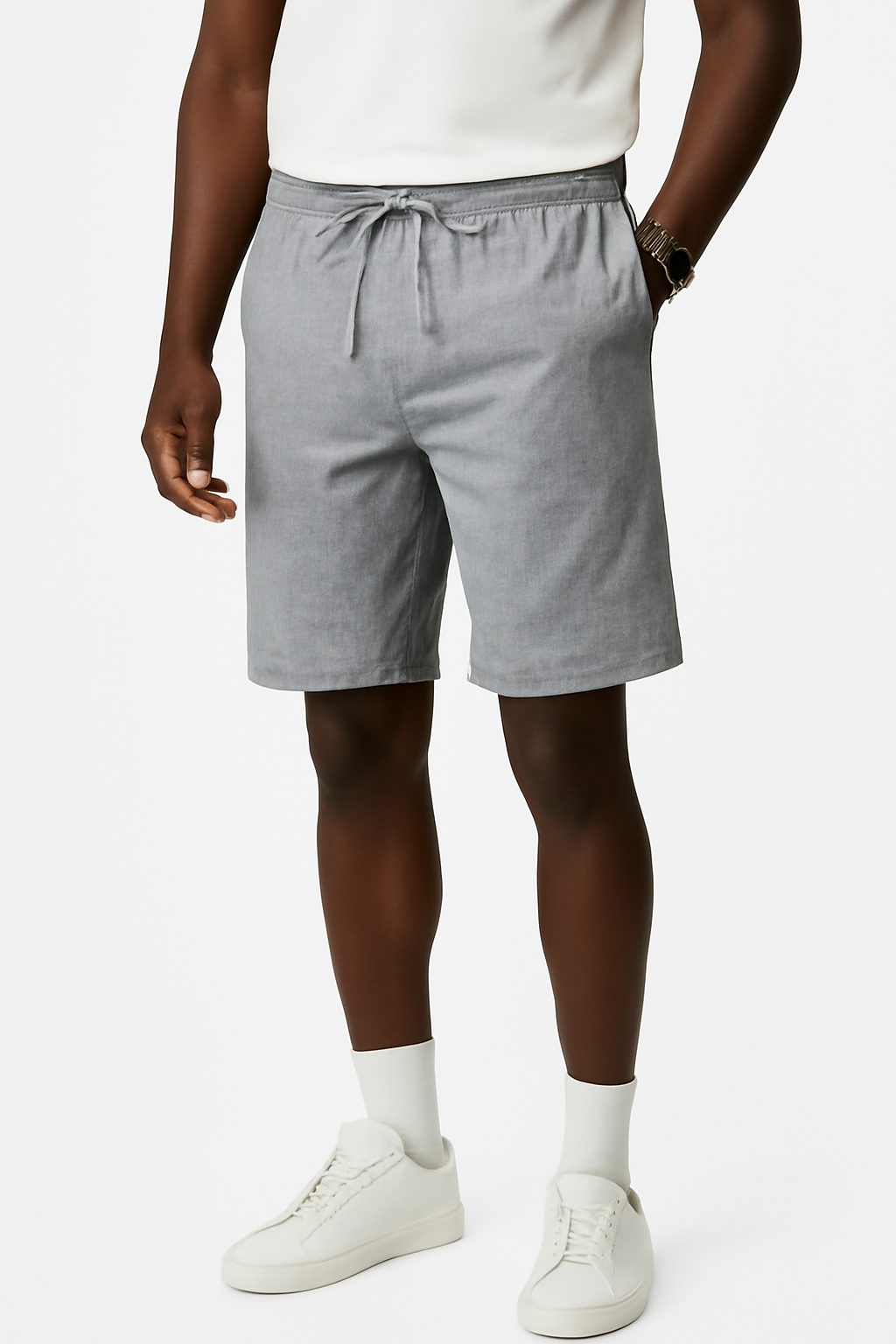 Linen Shorts Gray