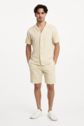 Minimalist Corduroy Set Shorts and Shirt