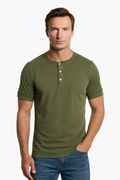 Pure Cotton Henley T-Shirt - Cross & Crown