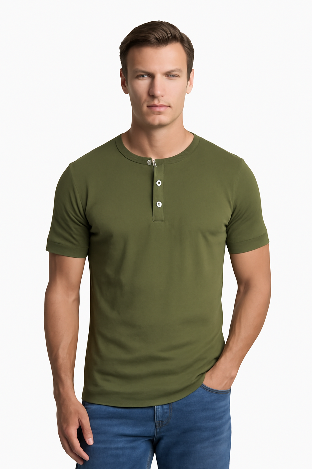 Pure Cotton Henley Tee