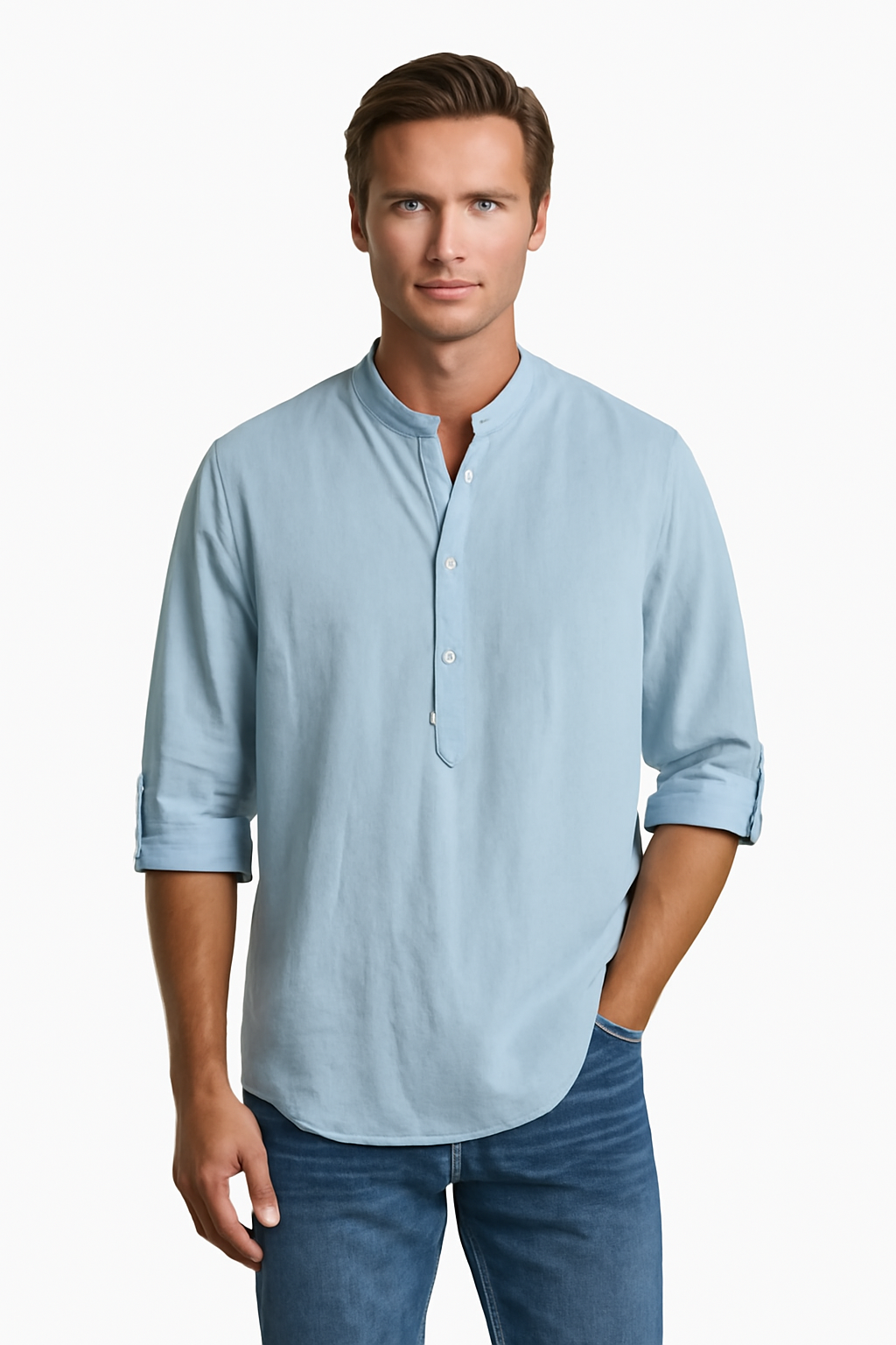 R&L Casual Henley Neck Long Sleeve T-Shirt - Buy One Get Two Free!