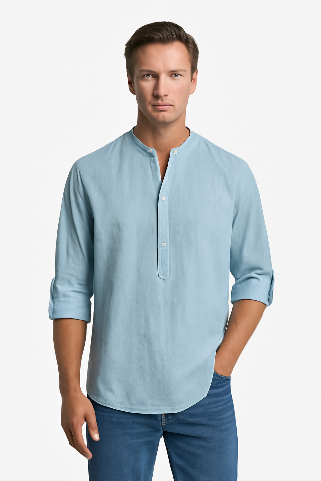 Henley Neck Long Sleeve Tee
