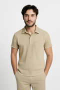Chemise à Manches Courtes Texturée